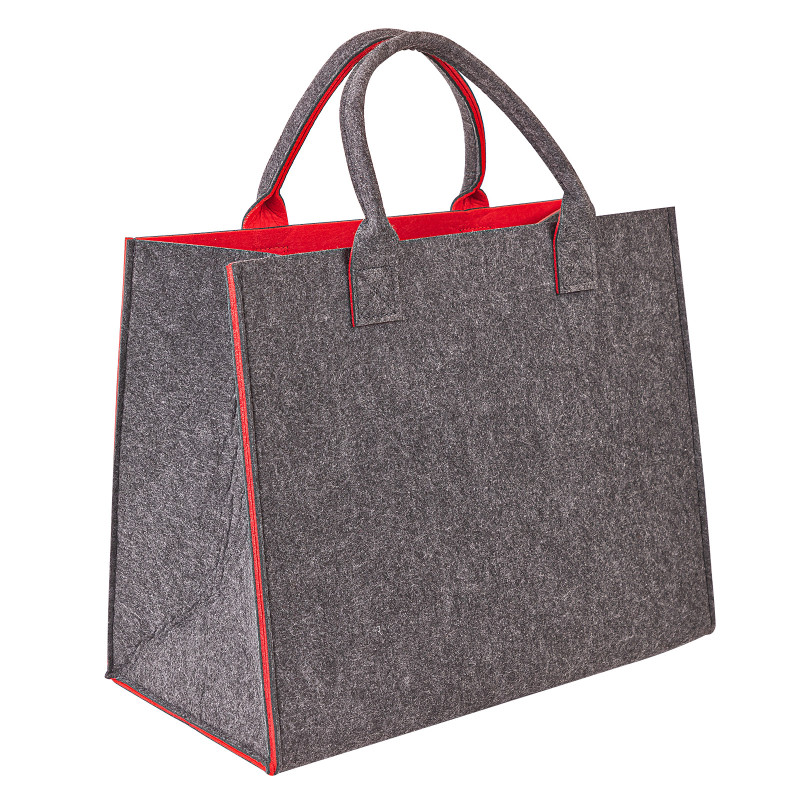 Plstená taška 42x22x34 cm Shopper XL antracit/červená