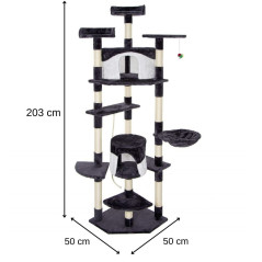 Škrabadlo pre mačky - Domček Lux 11 poschodí 203 cm SPRINGOS PA1045