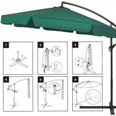 Záhradný slnečník 290 cm, zelený SPRINGOS CASABLANCA GU0043