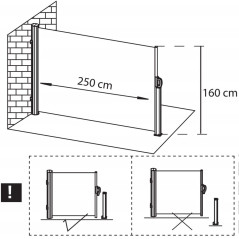 Bočná výsuvná markíza 250x160 cm SPRINGOS AW0001 antracitová