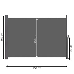 Bočná výsuvná markíza 250x160 cm SPRINGOS AW0001 antracitová