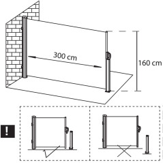 Bočná výsuvná markíza 300x160 cm SPRINGOS AW0002 antracitová