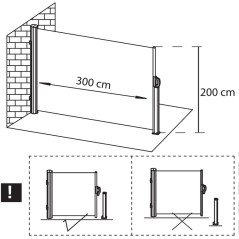 Bočná výsuvná markíza 300x200 cm SPRINGOS AW0010 béžová