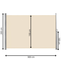 Bočná výsuvná markíza 300x200 cm SPRINGOS AW0010 béžová