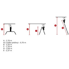 Multifunkčný kĺbový rebrík 4x2 priečky + plošina HIGHER ML-102A PRO