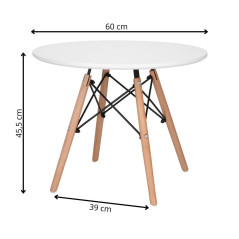 Konferenčný stolík okrúhly 60x45 cm SPRINGOS HF0011 biely