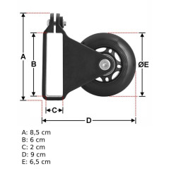 Pojazdové kolieska pre rebríky HIGHER ML-001 PRO, súprava 2ks