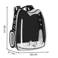 Batoh pre psa / mačku do 12 kg SPRINGOS PA0229 čierno-sivý