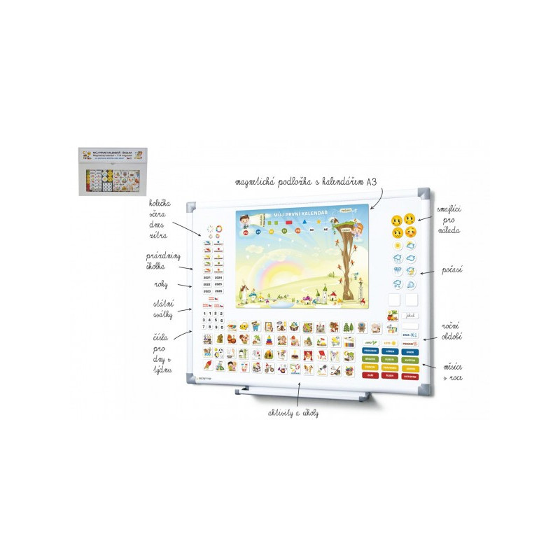 Kalendár magnetický - Škôlka 114ks magnetiek v kartóne 45x32x1cm