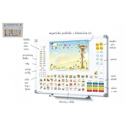 Kalendár magnetický - Škôlka 114ks magnetiek v kartóne 45x32x1cm