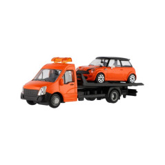 Auto / kamión Bburago odtahovka + auto 1:43 kov / plast 21cm 6 farieb v krabičke 22x9x6,5cm