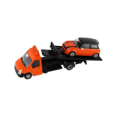 Auto / kamión Bburago odtahovka + auto 1:43 kov / plast 21cm 6 farieb v krabičke 22x9x6,5cm