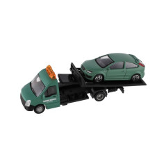 Auto / kamión Bburago odtahovka + auto 1:43 kov / plast 21cm 6 farieb v krabičke 22x9x6,5cm