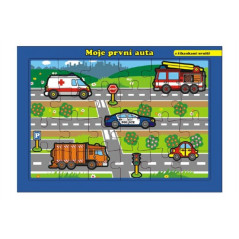 Puzzle doskové Moje prvé autá s riekankami 26x17cm 24 dielikov