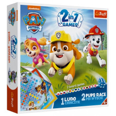 Súbor hier 2v1 Človeče, nehnevaj sa, Psie závod Tlapková patrola/Paw Patrol v krabici 24,5x24,5x5cm