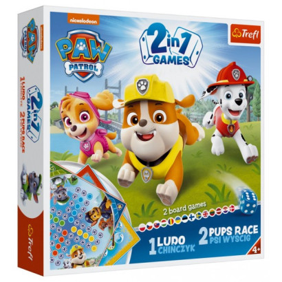 Súbor hier 2v1 Človeče, nehnevaj sa, Psie závod Tlapková patrola/Paw Patrol v krabici 24,5x24,5x5cm