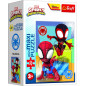 Minipuzzle miniMAXI 20 dielikov Spidey a jeho úžasní priatelia 4 druhy v krabičke 11x8x4cm 24ks box