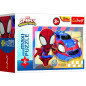 Minipuzzle miniMAXI 20 dielikov Spidey a jeho úžasní priatelia 4 druhy v krabičke 11x8x4cm 24ks box