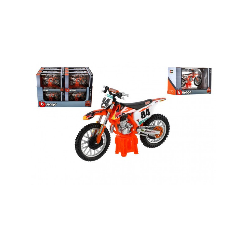 Motorka Bburago KTM 450 SX-F Factory Edition (2018) kov/plast 12cm 12ks v boxe