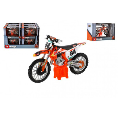 Motorka Bburago KTM 450 SX-F Factory Edition (2018) kov/plast 12cm 12ks v boxe