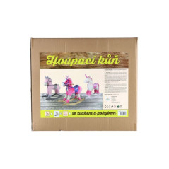 Kôň hojdací jednorožec plyš na batérie 71cm so zvukom a pohybom nosnosť 50kg v krabici 70x21x61cm