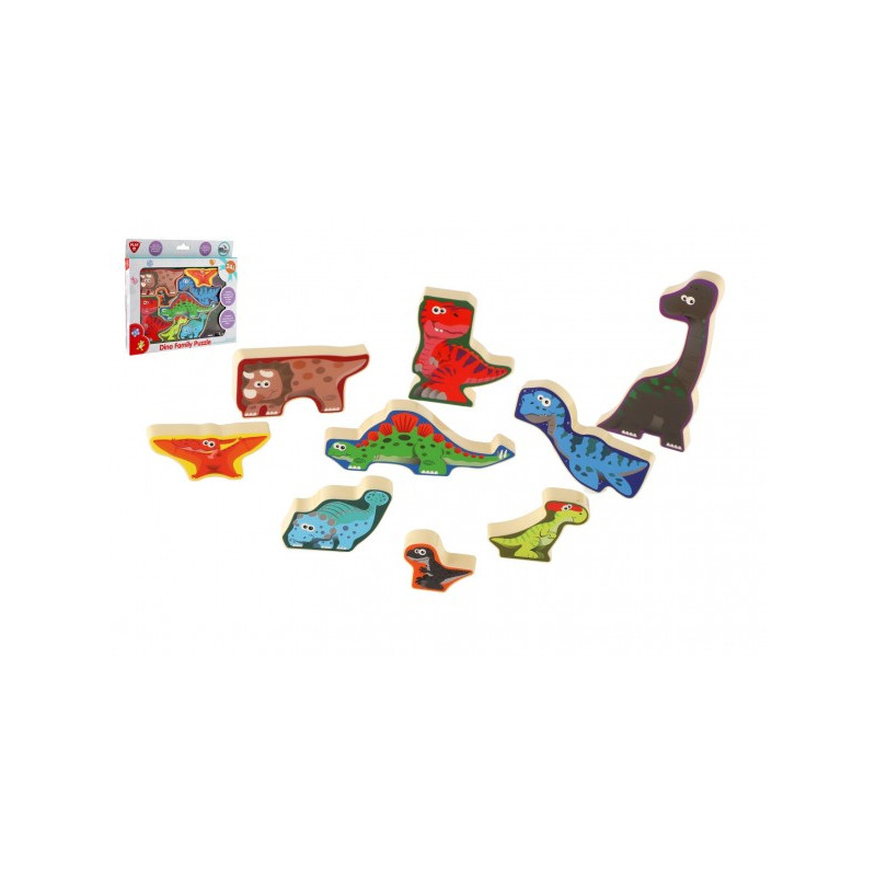 Puzzle/Vkladačka doskové dinosaury 20x14cm v krabičke 24x21x2cm 24m+