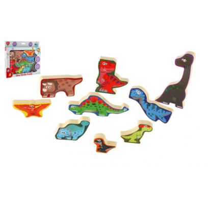 Puzzle/Vkladačka doskové dinosaury 20x14cm v krabičke 24x21x2cm 24m+