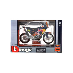 Motorka Bburago KTM 450 Rally (Dakar Rally) kov/plast 12cm v krabičke 17x11x7cm