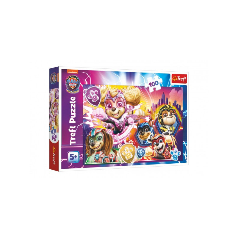 Puzzle Zoznámte sa s mocnými šteňatami Paw Patrol/Tlapková patrola 100 dielikov 41x27,5 cm v krab.