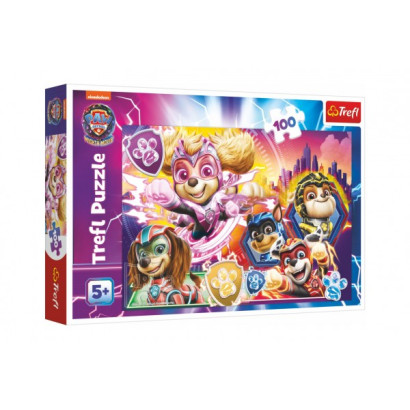 Puzzle Zoznámte sa s mocnými šteňatami Paw Patrol/Tlapková patrola 100 dielikov 41x27,5 cm v krab.