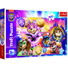 Puzzle Zoznámte sa s mocnými šteňatami Paw Patrol/Tlapková patrola 100 dielikov 41x27,5 cm v krab.