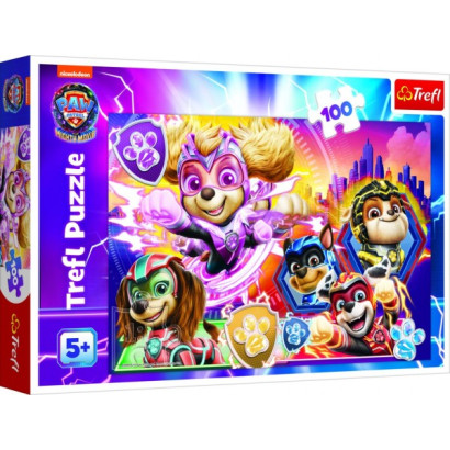 Puzzle Zoznámte sa s mocnými šteňatami Paw Patrol/Tlapková patrola 100 dielikov 41x27,5 cm v krab.