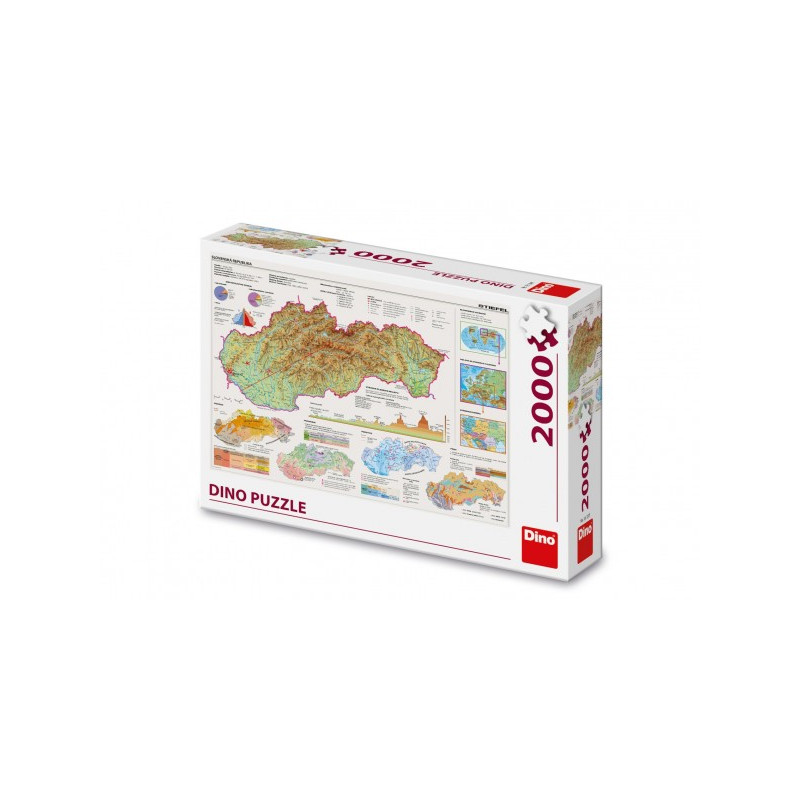 Puzzle Mapa Slovenska 97x69cm 2000 dielikov v krabici 32x23x7cm