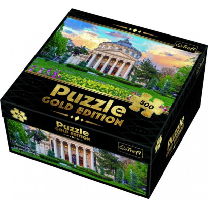 Puzzle Rumunské Atheneum, Bukurešť, Rumunsko - Zlaté vydanie 500 dielikov 48x34cm v krabici 26x26x10