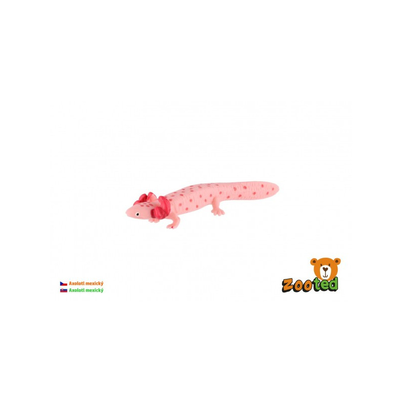 Axolotl mexický zooted plast 8cm v sáčku