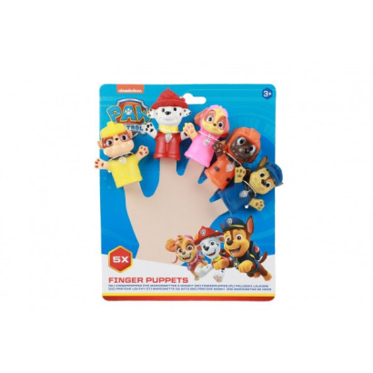 Maňuška prstová 5ks Tlapková patrola/Paw patrol guma 6cm na karte 16,5x20cm