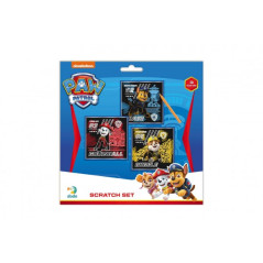 Škrabací obrázok 3ks farebný Tlapková patrola/Paw Patrol 20x20cm na karte