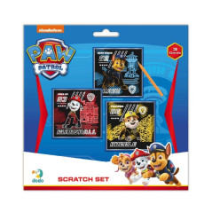 Škrabací obrázok 3ks farebný Tlapková patrola/Paw Patrol 20x20cm na karte