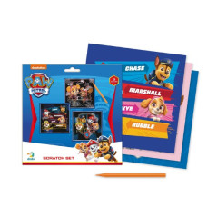 Škrabací obrázok 3ks farebný Tlapková patrola/Paw Patrol 20x20cm na karte