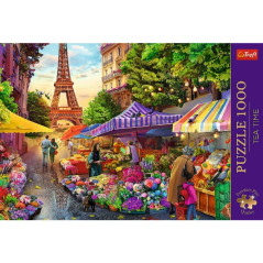 Puzzle Premium Plus - Čajový čas: Kvetinový trh, Paríž 1000 dielikov 68,3x48cm v krabici 40x27x6cm