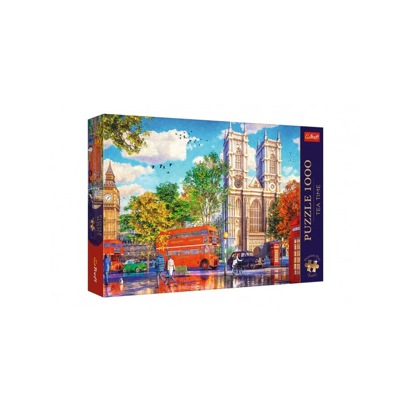 Puzzle Premium Plus - Čajový čas: Pohľad na Londýn 1000 dielikov 68,3x48cm v krabici 40x27x6cm