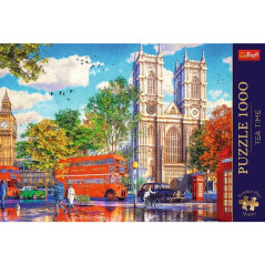 Puzzle Premium Plus - Čajový čas: Pohľad na Londýn 1000 dielikov 68,3x48cm v krabici 40x27x6cm