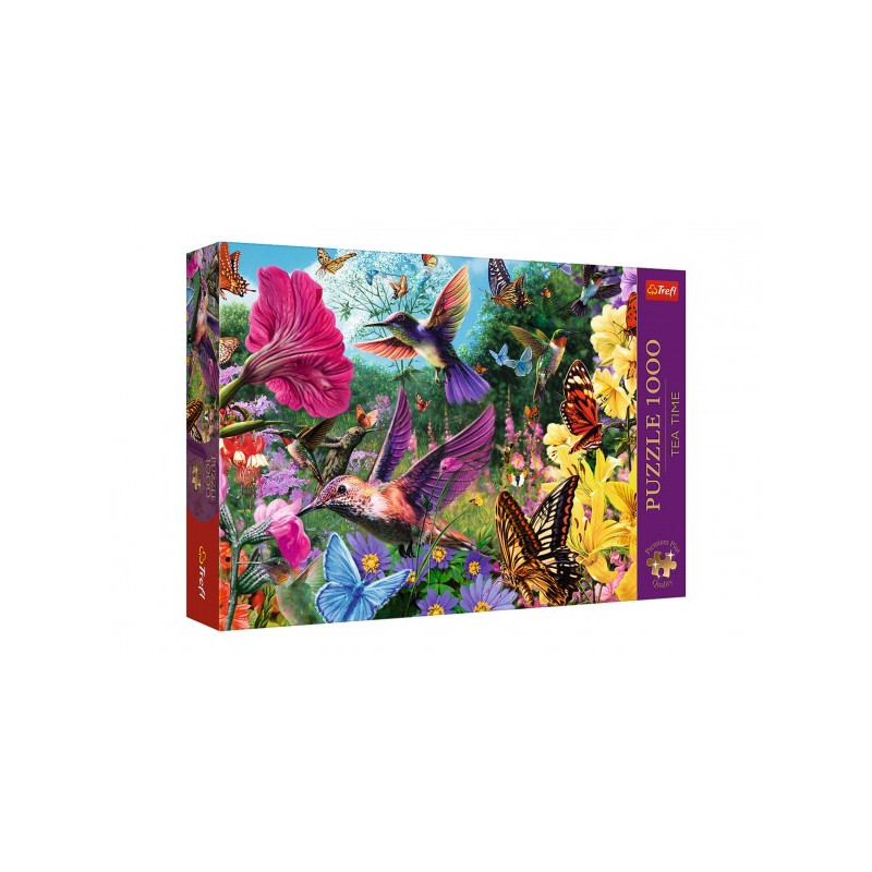 Puzzle Premium Plus - Čajový čas: Záhrada kolibríkov 1000 dielikov 68,3x48cm v krabici 40x27x6cm