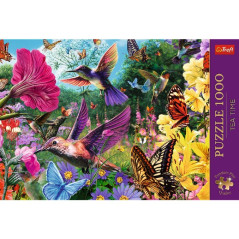 Puzzle Premium Plus - Čajový čas: Záhrada kolibríkov 1000 dielikov 68,3x48cm v krabici 40x27x6cm