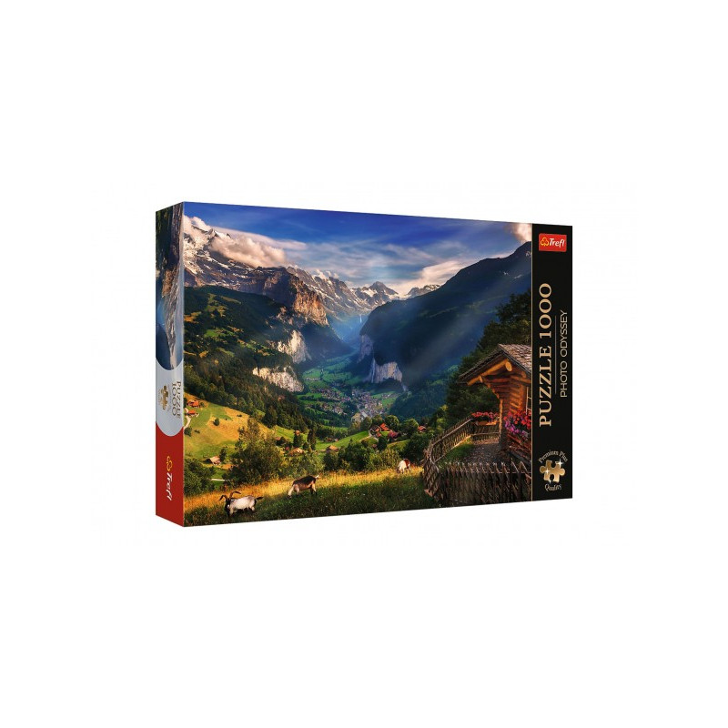 Puzzle Premium Plus - Photo Odyssey: Údolie Lauterbrunnen 1000 dielikov 68,3x48cm v krabici 40x27x6