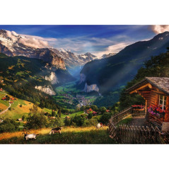 Puzzle Premium Plus - Photo Odyssey: Údolie Lauterbrunnen 1000 dielikov 68,3x48cm v krabici 40x27x6