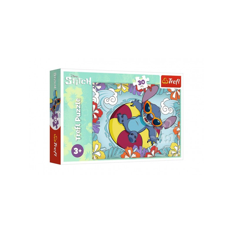 Puzzle Lilo&Stitch na dovolenke 27x20cm 30 dielikov v krabičke 21x14x4cm