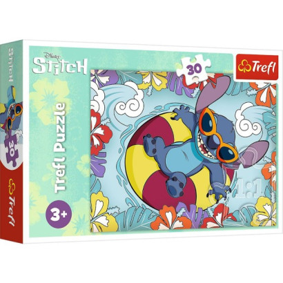 Puzzle Lilo&Stitch na dovolenke 27x20cm 30 dielikov v krabičke 21x14x4cm