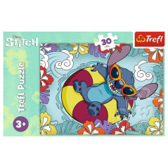 Puzzle Lilo&Stitch na dovolenke 27x20cm 30 dielikov v krabičke 21x14x4cm