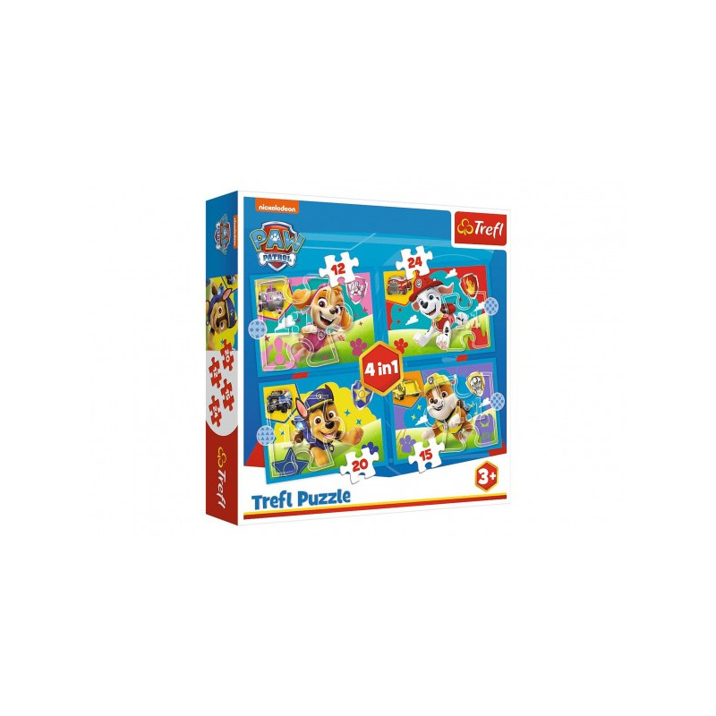 Puzzle 4v1 Šteňatá v behu Tlapková patrola / Paw Patrol 28,5 x20, 5cm v krabici 28x28x6cm